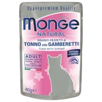 Hrană pentru pisici umedă Monge Natural M00690 0.08 kg / Ton, creveți