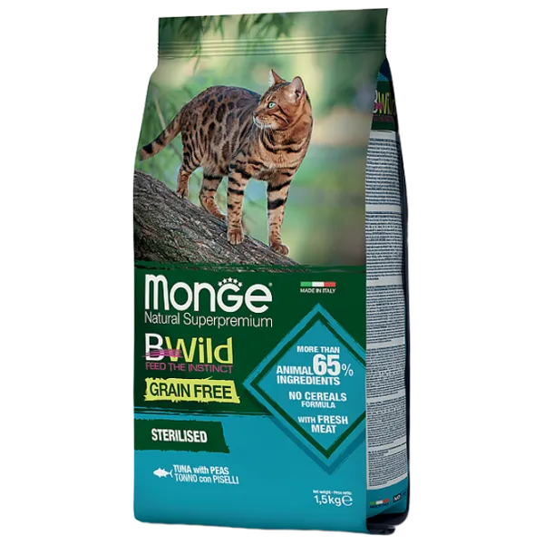 Корм для кошек сухой Monge Bwild M01208 1.5 кг / Тунец, белорыбица photo 1 Корм для кошек сухой Monge Bwild M01208 1.5 кг / Тунец, белорыбица photo 1
