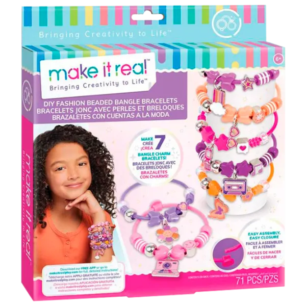 Set de creație Make It Real Bringing Creativity to Life Fashion Beaded Bangle Bracelets 1329M 8+/ Multicolor Multicolor photo 1 Set de creație Make It Real Bringing Creativity to Life Fashion Beaded Bangle Bracelets 1329M 8+/ Multicolor Multicolor photo 1