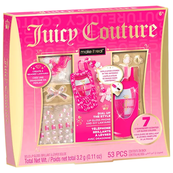 Креативный набор Make It Real Juicy Couture Dial Up the Style Lip Gloss Phone 4473M 6+/ Разноцветный Разноцветный photo 1