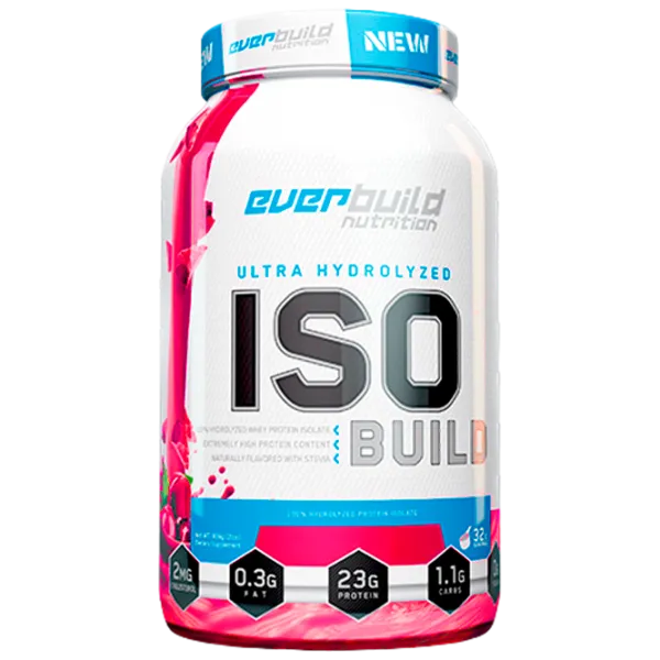 Proteină EverBuild Ultra Hydrolyzed ISO Build 908 g (850049892759) praf/ Сăpșuni photo 1 Proteină EverBuild Ultra Hydrolyzed ISO Build 908 g (850049892759) praf/ Сăpșuni photo 1