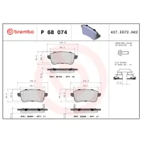 Plăcuțe de frână Brembo P 68 074 Spate photo 2