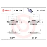 Plăcuțe de frână Brembo P 86 014 Spate photo 4