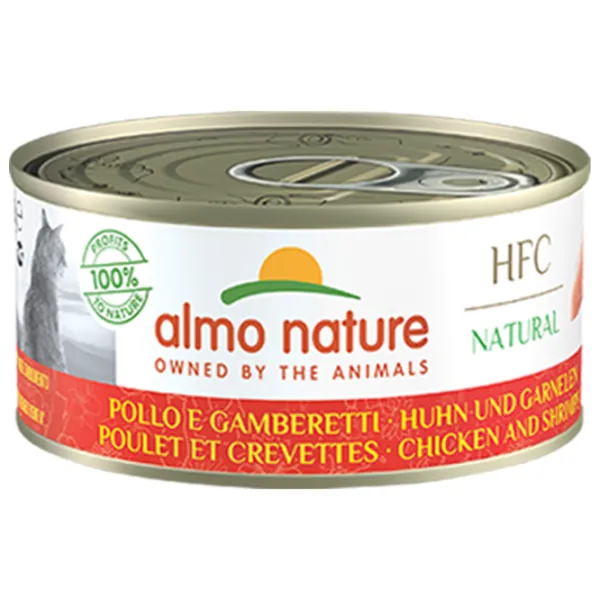Корм для кошек влажный Almo Nature HFC Natural 5124H 0.15 кг/ Курица, креветки photo 1 Корм для кошек влажный Almo Nature HFC Natural 5124H 0.15 кг/ Курица, креветки photo 1