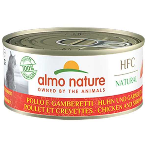 Корм для кошек влажный Almo Nature HFC Natural 5124H 0.15 кг/ Курица, креветки photo 1 Корм для кошек влажный Almo Nature HFC Natural 5124H 0.15 кг/ Курица, креветки photo 1