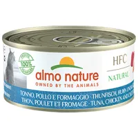 Hrană pentru pisici umedă Almo Nature HFC Natural 5130H 0.15 kg/ Тунец, курица, сыр