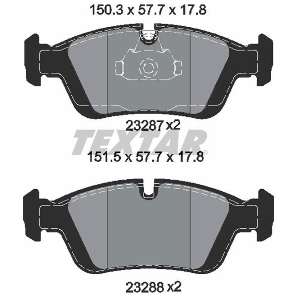 Тормозные колодки Textar 2328702 Передние/ Дисковые photo 2 Тормозные колодки Textar 2328702 Передние/ Дисковые photo 2