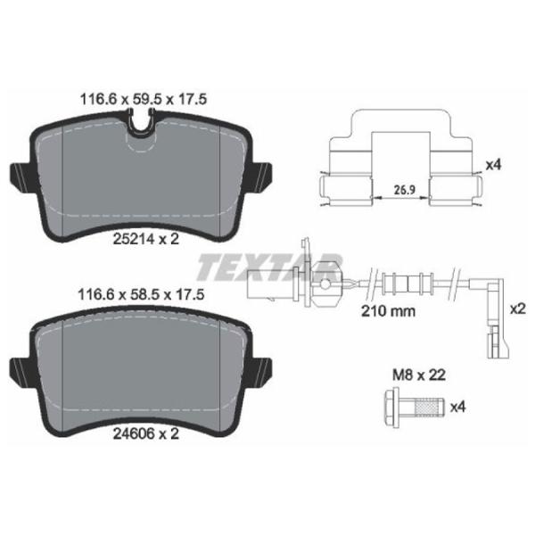 Тормозные колодки Textar 2521403 Задние/ Дисковые photo 2