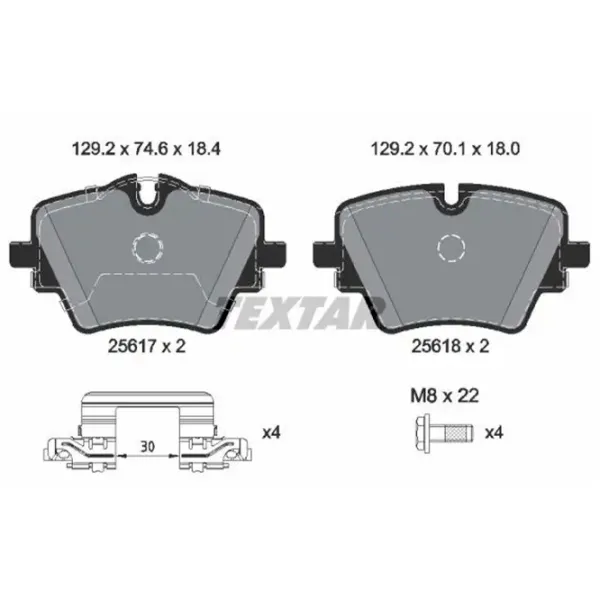 Тормозные колодки Textar 2561703 Передние/ Дисковые photo 1 Тормозные колодки Textar 2561703 Передние/ Дисковые photo 1