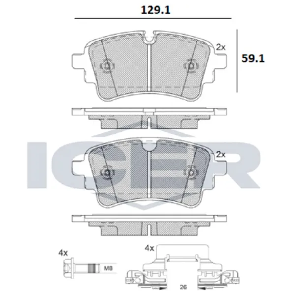 Тормозные колодки Icer 182256-203 Задние/ Дисковые photo 2 Тормозные колодки Icer 182256-203 Задние/ Дисковые photo 2