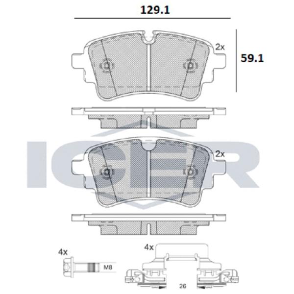 Тормозные колодки Icer 182256-203 Задние/ Дисковые photo 2 Тормозные колодки Icer 182256-203 Задние/ Дисковые photo 2