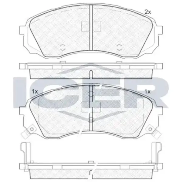 Тормозные колодки Icer 181911 Передние/ Дисковые photo 2 Тормозные колодки Icer 181911 Передние/ Дисковые photo 2