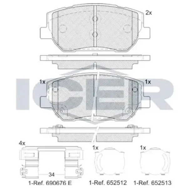 Тормозные колодки Icer 182441 Передние/ Дисковые photo 5 Тормозные колодки Icer 182441 Передние/ Дисковые photo 5