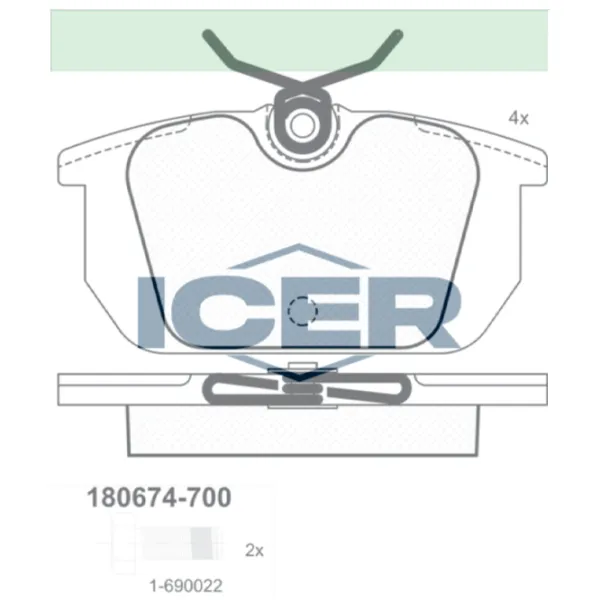 Тормозные колодки Icer 180674-700 Задние/ Дисковые photo 1 Тормозные колодки Icer 180674-700 Задние/ Дисковые photo 1