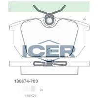 Plăcuțe de frână Icer 180674-700 Spate/ Disk