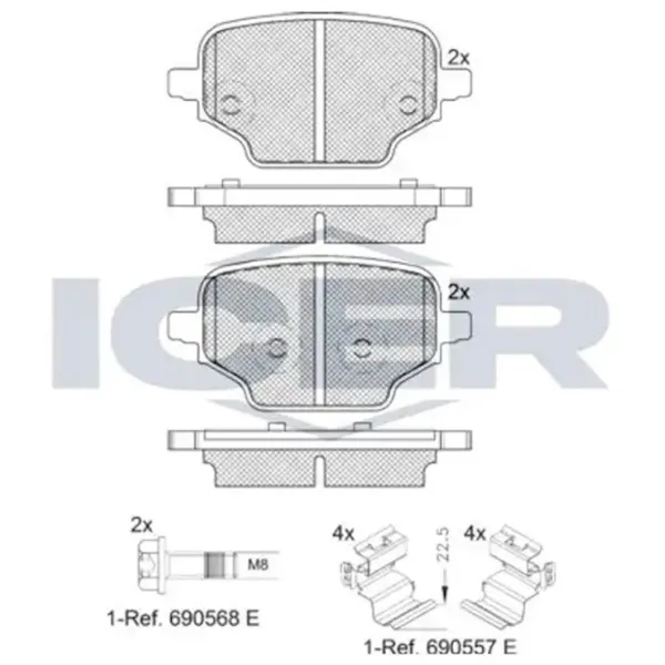 Тормозные колодки Icer 182347 Задние/ Дисковые photo 2 Тормозные колодки Icer 182347 Задние/ Дисковые photo 2