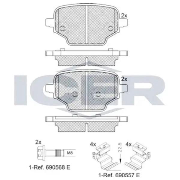 Тормозные колодки Icer 182347 Задние/ Дисковые photo 2 Тормозные колодки Icer 182347 Задние/ Дисковые photo 2