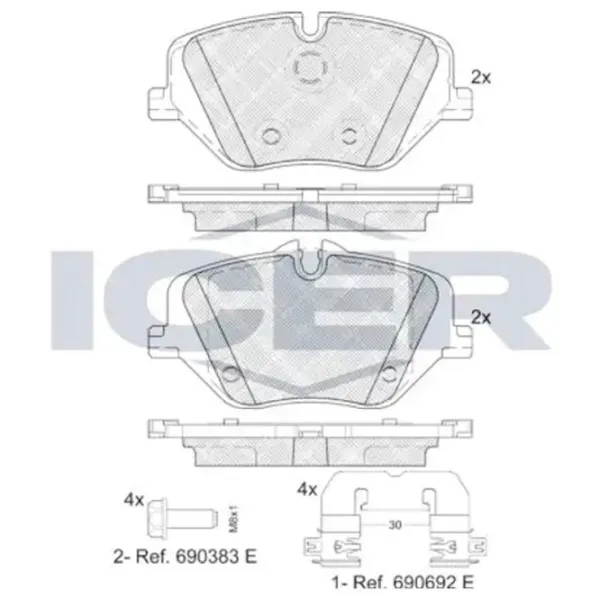 Тормозные колодки Icer 182468 Передние/ Дисковые photo 2 Тормозные колодки Icer 182468 Передние/ Дисковые photo 2