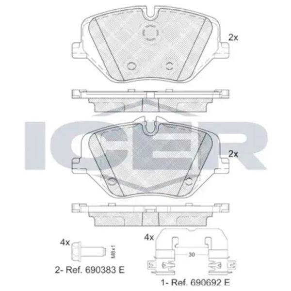 Тормозные колодки Icer 182468 Передние/ Дисковые photo 2 Тормозные колодки Icer 182468 Передние/ Дисковые photo 2