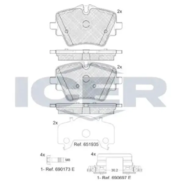 Plăcuțe de frână Icer 182472 Față/ Disk photo 2 Plăcuțe de frână Icer 182472 Față/ Disk photo 2