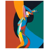 Pictură pe numere BrushMe Nud în culori de curcubeu BS51575 50 x 40 cm/ Verticală