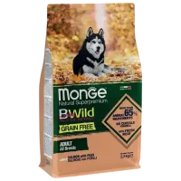 Hrană pentru câini uscată Monge BWILD Grain Free M01171 2.5 kg / Somon, mazăre