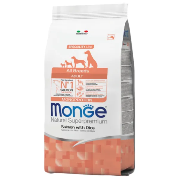 Hrană pentru câini uscată Monge Natural M01129 2.5 kg / Orez, somon photo 1 Hrană pentru câini uscată Monge Natural M01129 2.5 kg / Orez, somon photo 1