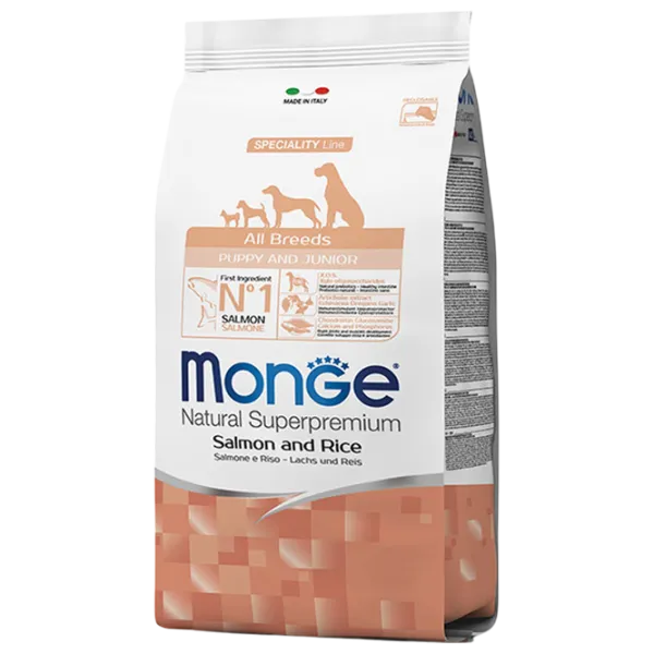 Hrană pentru câini uscată Monge Natural M01126 0.8 kg / Orez, somon photo 1 Hrană pentru câini uscată Monge Natural M01126 0.8 kg / Orez, somon photo 1
