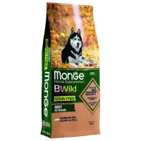 Корм для собак сухой Monge BWILD Grain Free M01211 12 кг / Лосось, океаническая рыба
