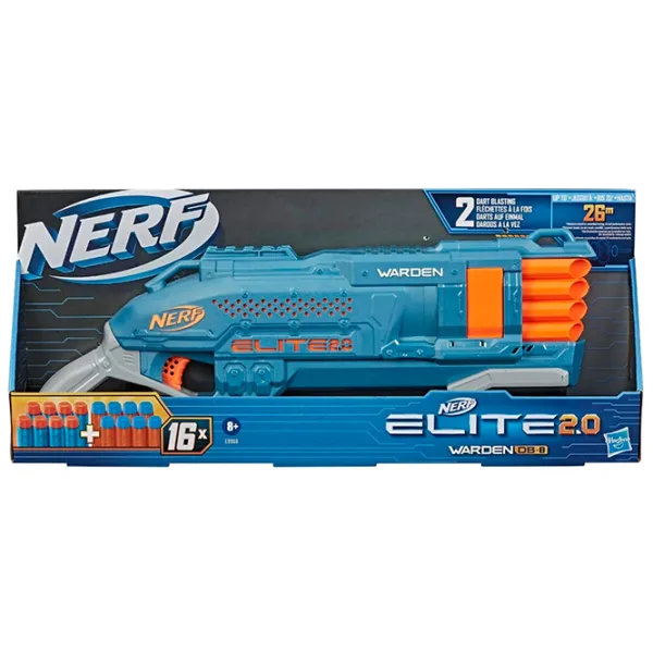 Blaster Hasbro Nerf Elite 2.0 Warden DB8 E9959 8+/ Săgeți/ Blue photo 5