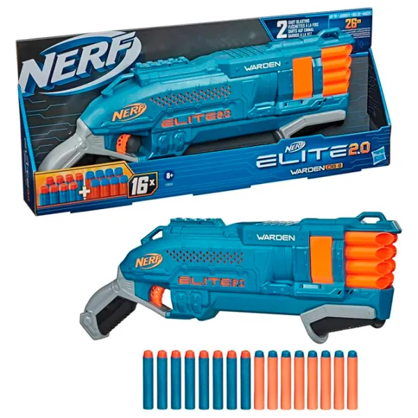 Blaster Hasbro Nerf Elite 2.0 Warden DB8 E9959 8+/ Săgeți/ Blue photo 6