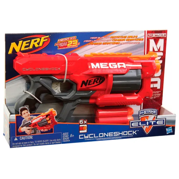 Бластер Hasbro Nerf Nstrike Mega Cycloneshock A9353 8+/ Стрел/ Красный photo 6