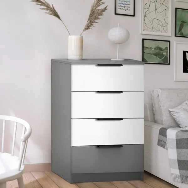 Comodă Modern Komfort 4S 88 x 60 x 38/ PAL/ Alb photo 3