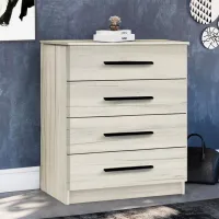 Comodă Modern Kenon 4B 88 x 80 x 38/ PAL/ Stejar Craft Alb photo 2
