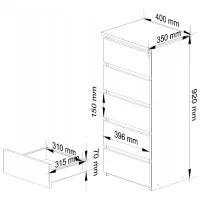 Comodă Akord CL5 92 x 40 x 35/ LPAL/ Alder photo 5