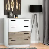 Comodă Modern Andi 4B 88 x 80 x 38/ PAL/ Stejar Craft Gri photo 2