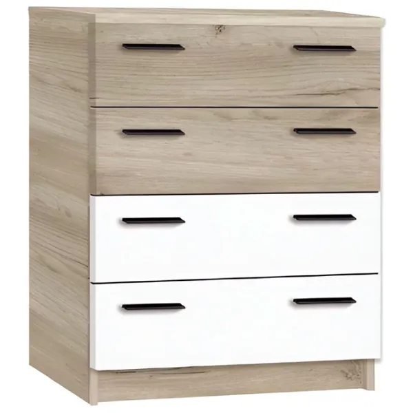 Комод Modern Andi 4B 88 x 80 x 38см/ ДСП/ Дуб Крафт Серый photo 1