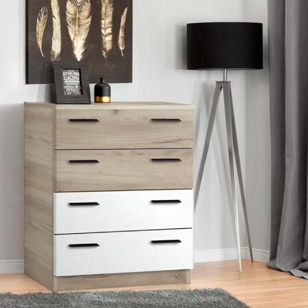 Комод Modern Andi 4B 88 x 80 x 38см/ ДСП/ Дуб Крафт Серый photo 2