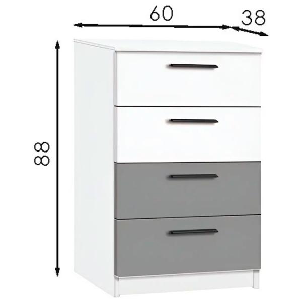 Комод Modern Andi 4S 88 x 60 x 38см/ ДСП/ Серый photo 2