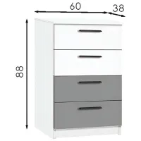 Comodă Modern Andi 4S 88 x 60 x 38/ PAL/ Gray photo 2