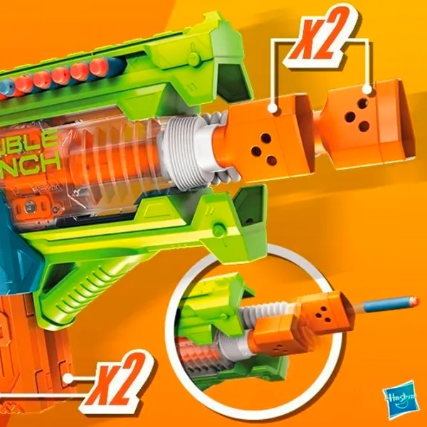 Blaster Hasbro Nerf Elite 2.0 Blaster Double Punch F6363 8+/ Săgeți/ Blue photo 3 Blaster Hasbro Nerf Elite 2.0 Blaster Double Punch F6363 8+/ Săgeți/ Blue photo 3