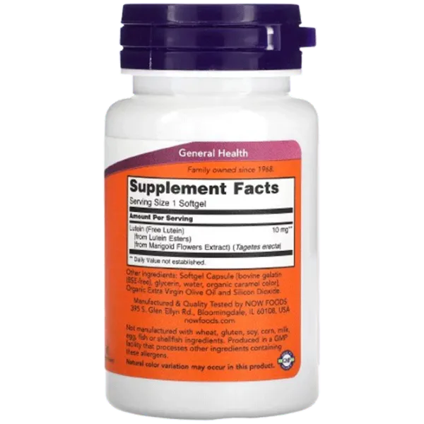 Vitamine și minerale Now Foods LUTEIN 10 MG (733739030580) 60 photo 2 Vitamine și minerale Now Foods LUTEIN 10 MG (733739030580) 60 photo 2