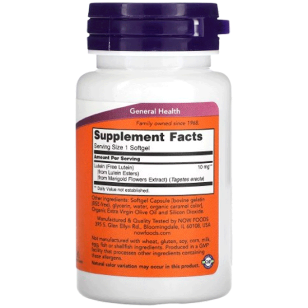 Vitamine și minerale Now Foods LUTEIN 10 MG (733739030580) 60 photo 2 Vitamine și minerale Now Foods LUTEIN 10 MG (733739030580) 60 photo 2