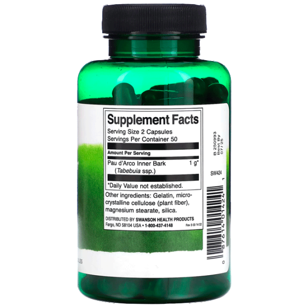 Витамины и минералы Now Foods PAU D' ARCO (733739047250) 100 капсул photo 2 Витамины и минералы Now Foods PAU D' ARCO (733739047250) 100 капсул photo 2