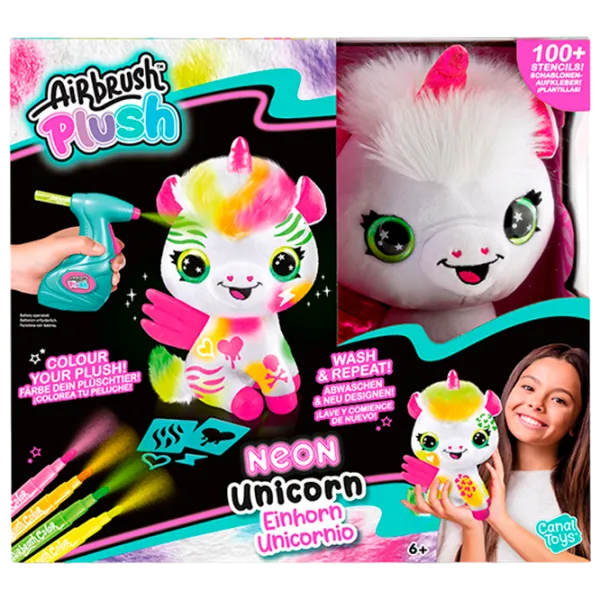 Креативный набор Canal Toys Airbrush Plush Neon Unicorn AIR024CL 6+/ Разноцветный White photo 1
