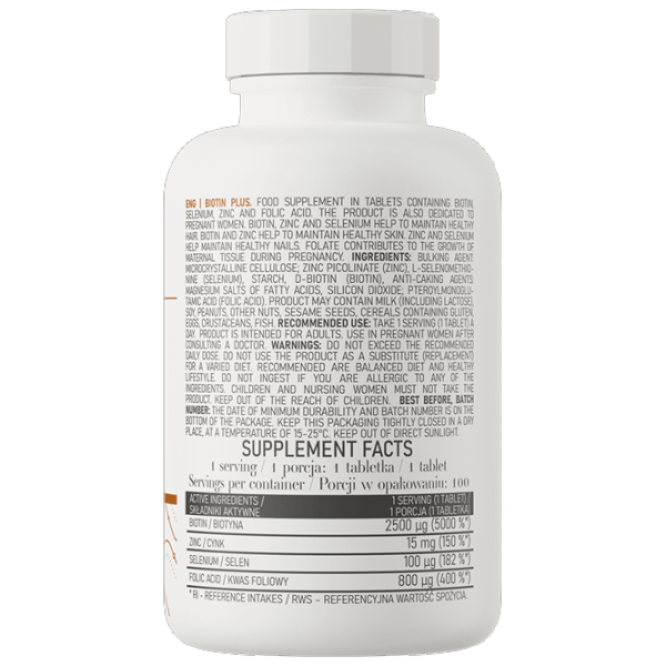 Витамины и минералы OstroVit Biotin Plus (5903246225075) 100 photo 3 Витамины и минералы OstroVit Biotin Plus (5903246225075) 100 photo 3
