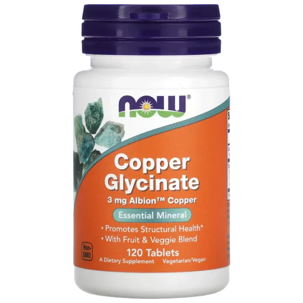 Vitamine și minerale Now Foods COPPER GLYCINATE (733739014337) 120 photo 1 Vitamine și minerale Now Foods COPPER GLYCINATE (733739014337) 120 photo 1