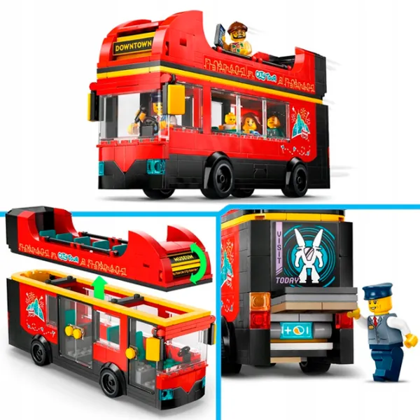 Constructor LEGO Red Double-Decker Sightseeing Bus Autobuz/ Multicolor photo 10