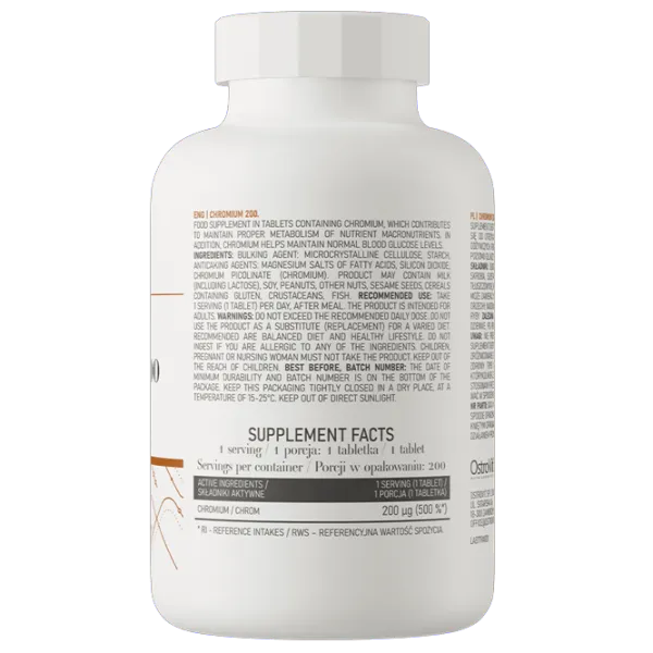 Витамины и минералы OstroVit Chromium (5903246229196) 200 photo 3 Витамины и минералы OstroVit Chromium (5903246229196) 200 photo 3