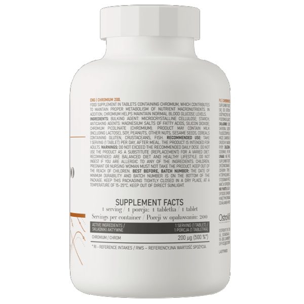 Витамины и минералы OstroVit Chromium (5903246229196) 200 photo 3 Витамины и минералы OstroVit Chromium (5903246229196) 200 photo 3